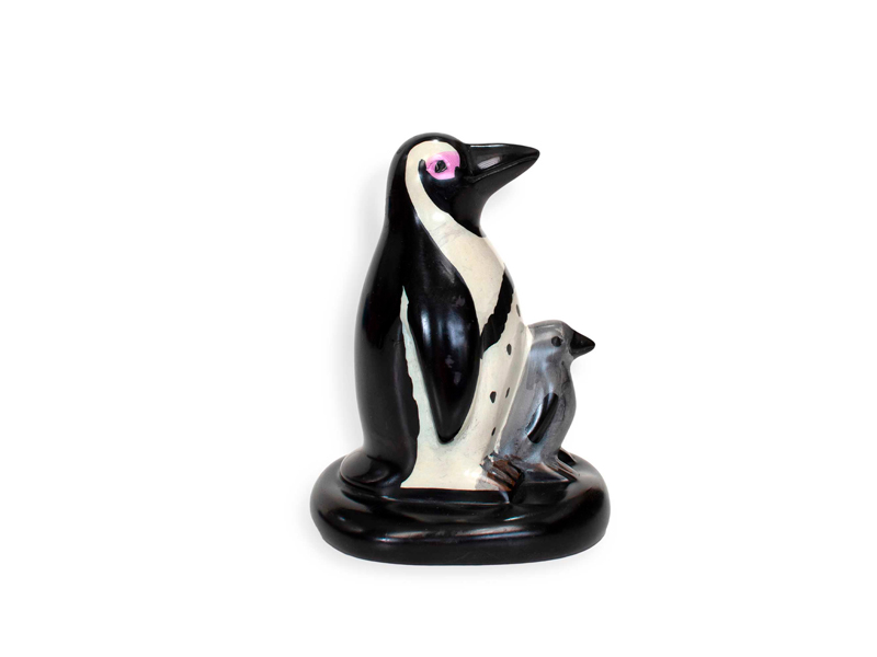 Soapstone Mother and Baby Penguin